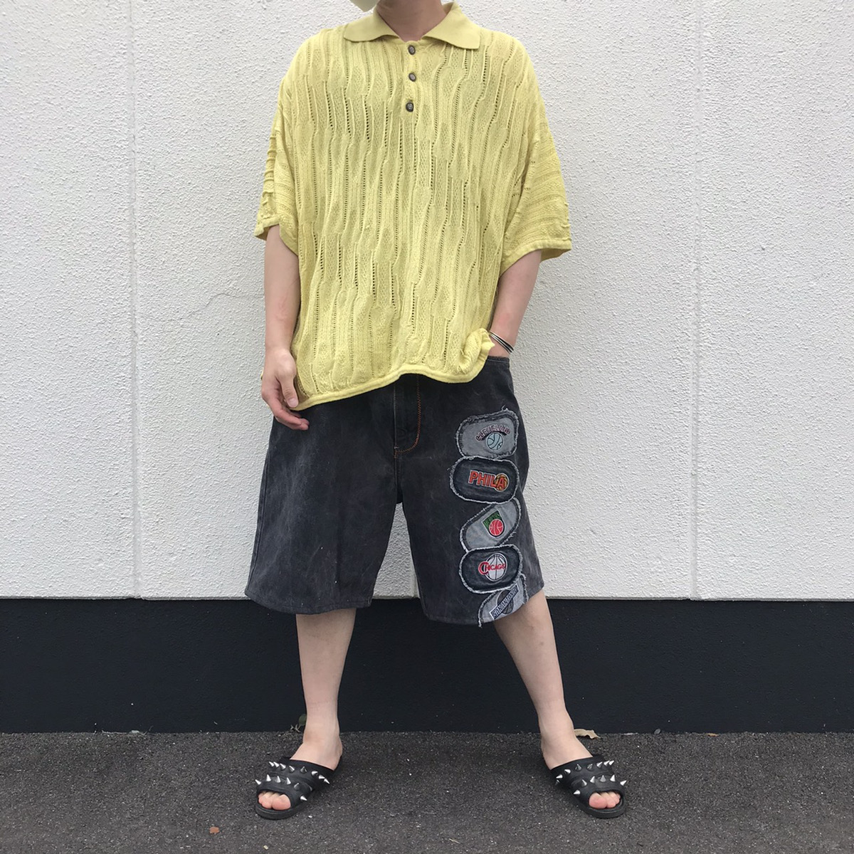 ニットポロコーデ