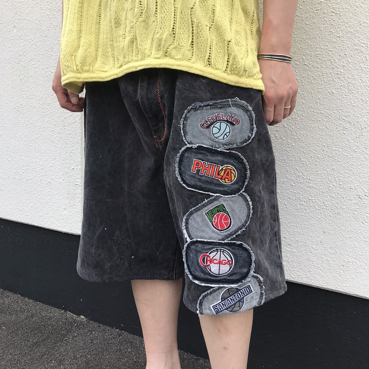 denim short pants