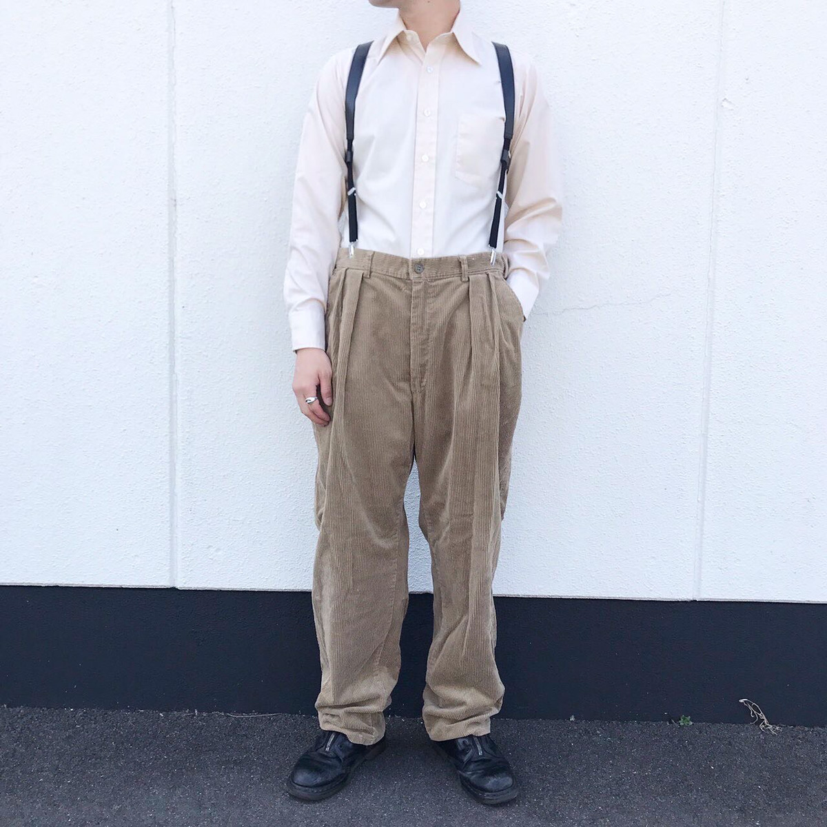 40's 50's UNKNOWN 太畝コーデュロイワークパンツ シンチバック