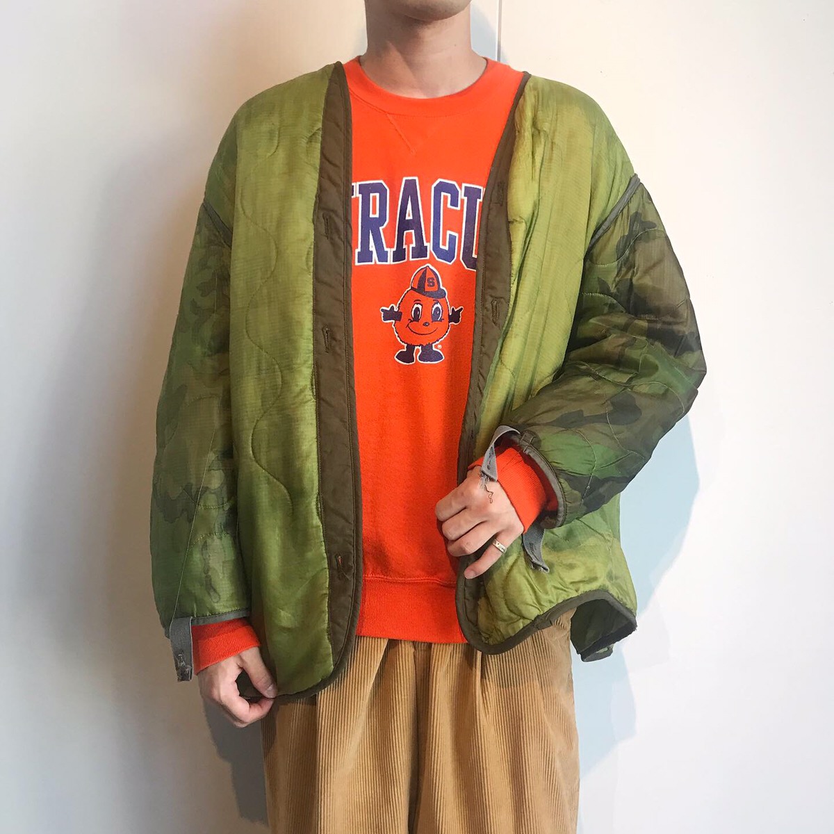 80s military reversible liner jacket, print sweat