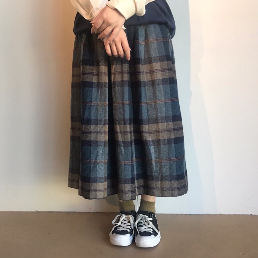 wool plaid skirt