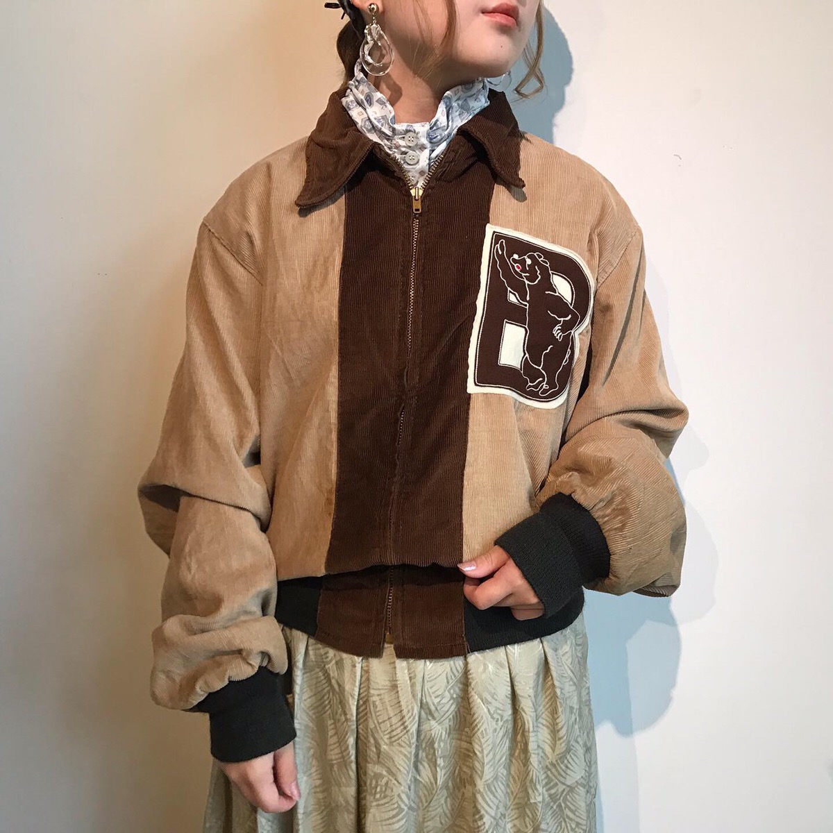 70s vintage corduroy jacket -TALON ZIP- | highneck shirt