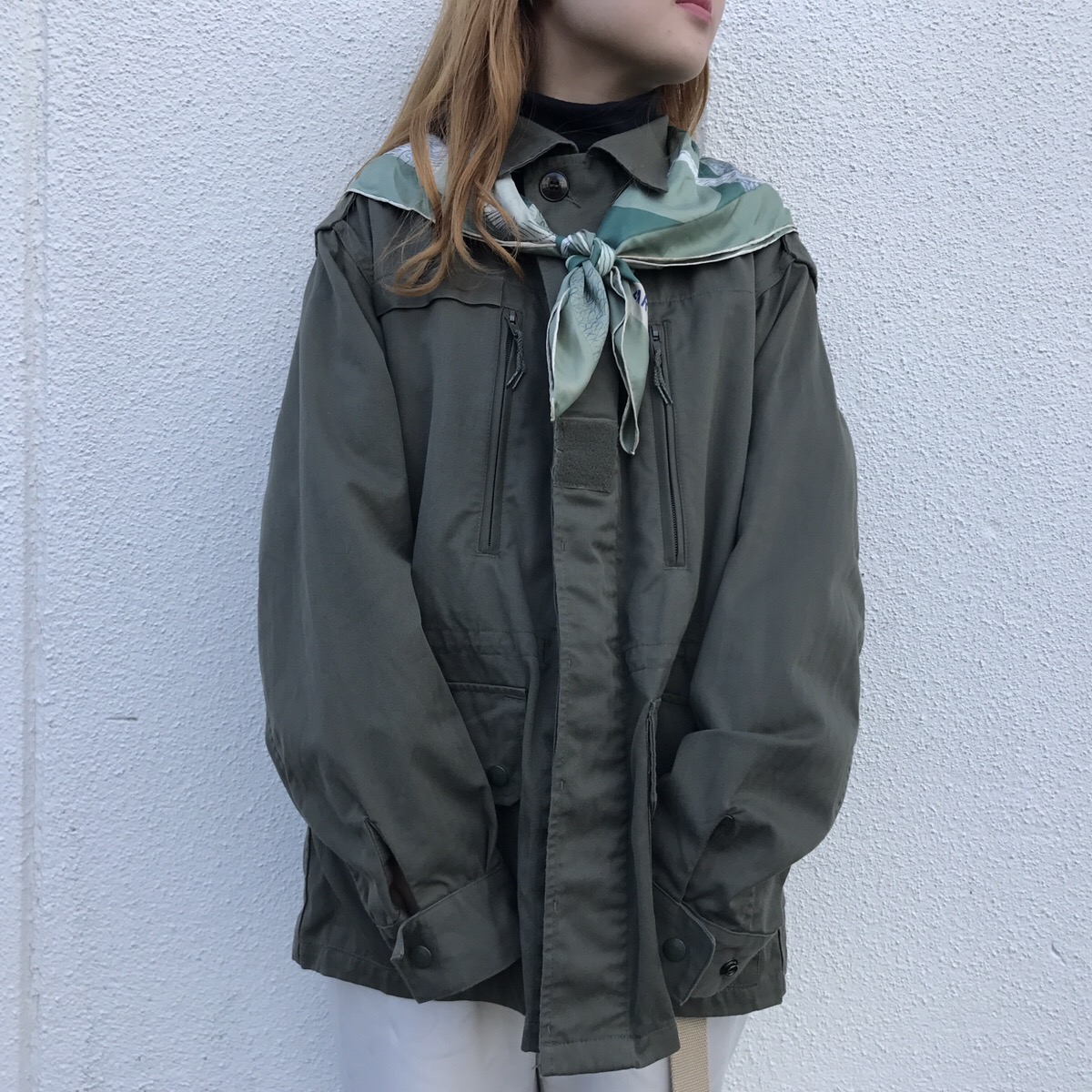 vintage scarf | french military jacket
