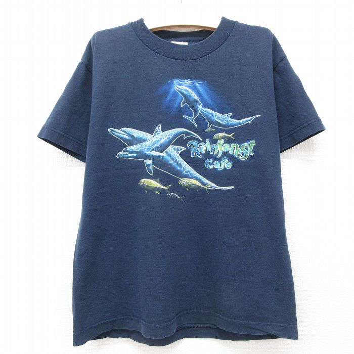 古着 半袖 Tシャツ キッズ ボーイズ 子供服 AUSTIN デビル コットン クルーネック 青 ブルー 24aug02 tシャツ USAコットン オーバーサイズ 胸ポケット付き無地半袖Tシャツ キッズ 子供服 男の子 女の子