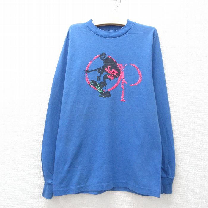 希少 70s USA製 OP ヴィンテージTシャツ kids スケートTシャツ USA製 90s BLIND SKATEBOARDS Logo S/S Tee 青 L ブラインド