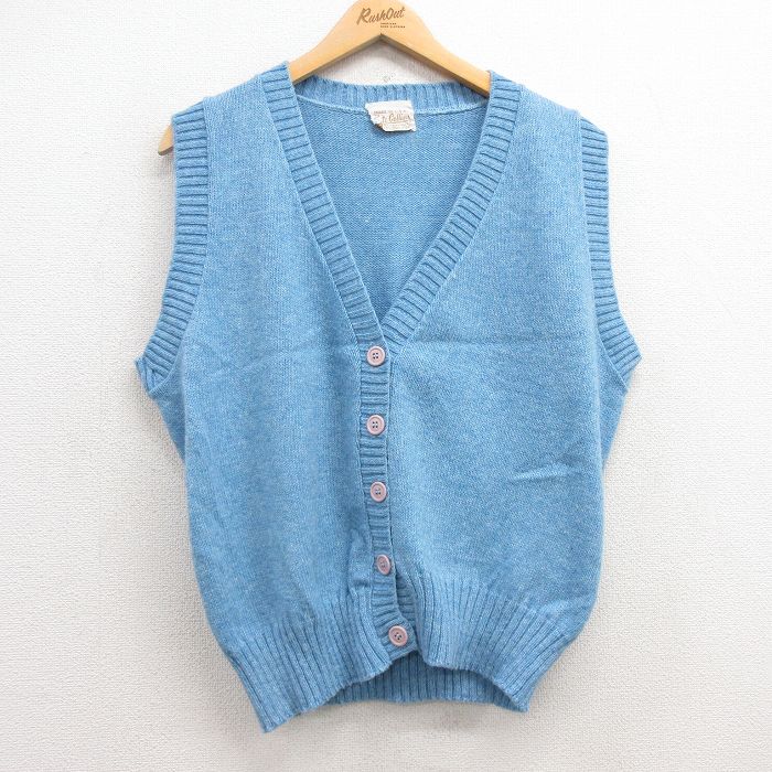 古着 ビンテージ  80s ニット ベスト シンプル 楽天市場】【中古】80s ニットベスト メンズ M USA製 茶系 Vネック