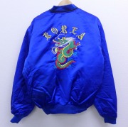 Vintage】90s サテンスカジャン スーベニアジャケット タイガー
