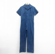 古着通販 W35☆古着 長袖 ミリタリー ベイカー ツナギ メンズ 80年代