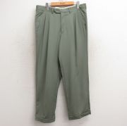 古着通販 W35☆古着 スラックス パンツ メンズ リネン イタリア製 黒