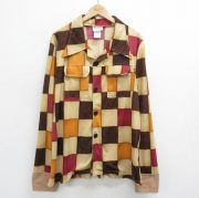 古着通販 L☆古着 長袖 シャツ メンズ ペイズリー柄 開襟