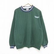 古着通販 L☆古着 長袖 スウェット メンズ クルーネック 緑