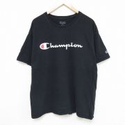 チャンピオン 半袖ビッグロゴTシャツ】総柄 袖ロゴ L 緑 古着 - メルカリ