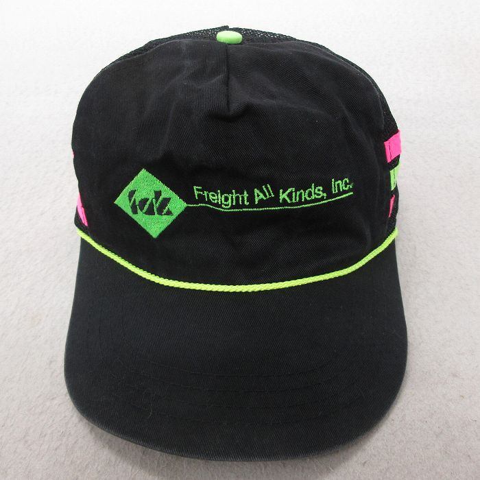 古着通販 中古 メッシュ キャップ Freight 刺繍 黒