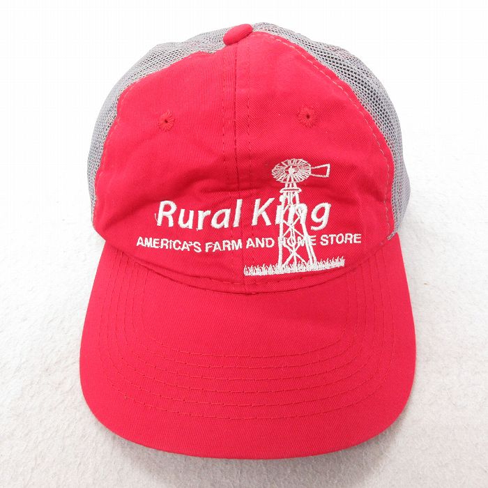 古着通販 中古 メッシュ キャップ Rural 刺繍 ツートンカラー 赤