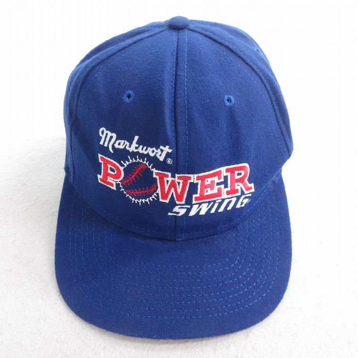 【ボロ】ナイキ アジャスタブルキャップ 90ビンテージ USA製 古着通販 中古 キャップ 90年代 90s POWER SWING 刺繍 USA製 青