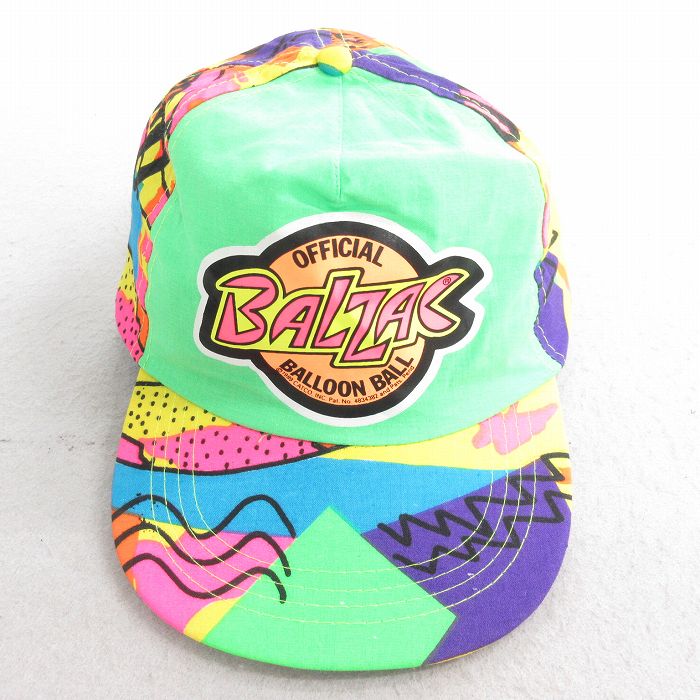 古着通販 中古 キャップ 90年代 90s BALZAC 総柄 黄緑他【spe】