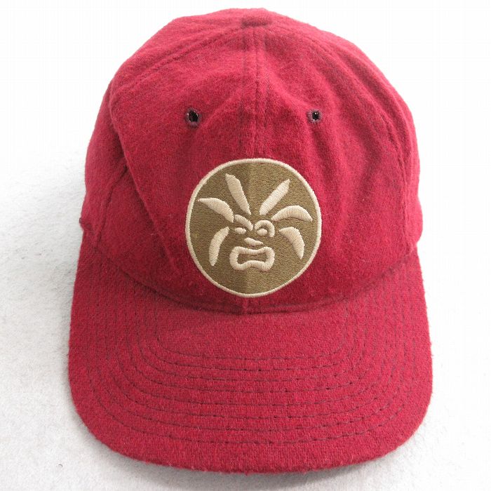 古着通販 中古 キャップ 90年代 90s Yaga 刺繍 ウール USA製 エンジ