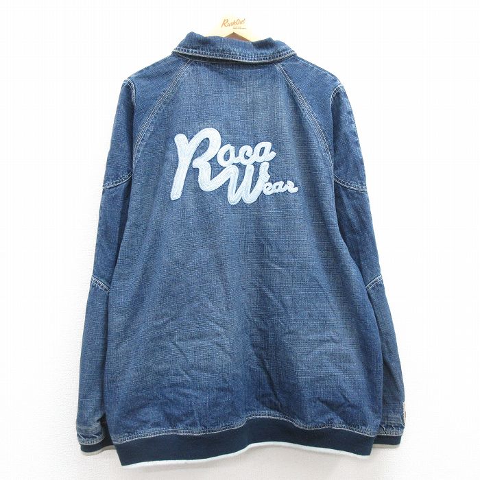 古着通販 XL☆古着 ROCA WEAR 長袖 デニム ジャケット メンズ 刺繍