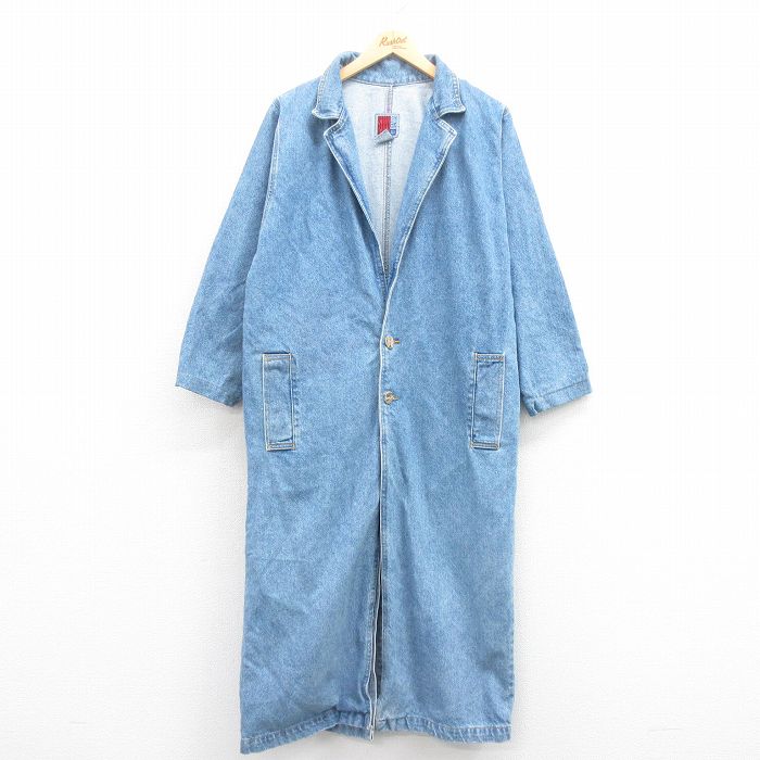 古着通販 M☆古着 長袖 デニム コート メンズ 00年代 00s ロング丈