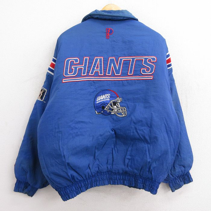 90s NFL ジャイアンツ ハーフジップフリース ブルー青赤 アメリカ XL