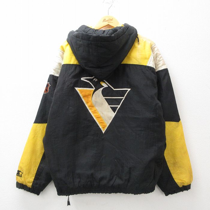 古着 スターター NHLピッツバーグ ペンギンズ ナイロンジャケット XL 古着通販 XL☆古着 スターター 長袖 ハーフジップ ナイロン ジャケット