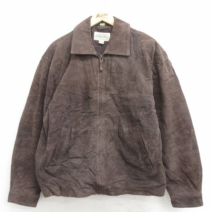 US古着【民族スエード ボア レザージャケット】革ジャン メンズ2XL ☆US古着☆民族スエード ボア レザージャケット革ジャン メンズ2XL