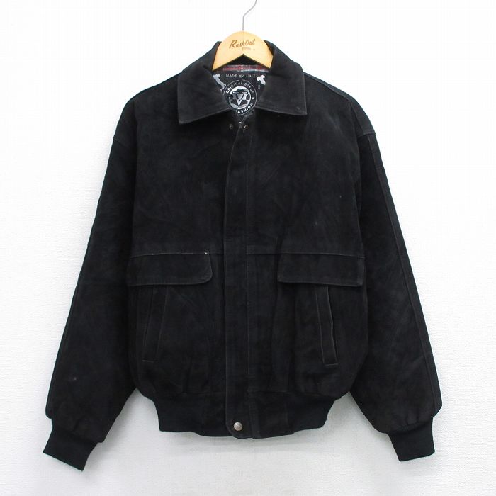 古着通販 XL☆古着 長袖 レザー ジャケット メンズ 90年代 90s