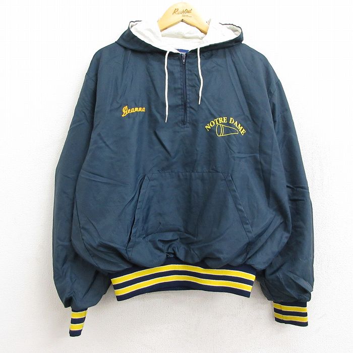 90s US古着 スターター L ブルー 中綿ハーフジップジャンパー