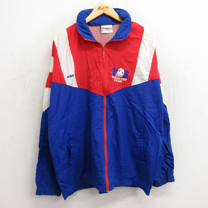 ヴィンテージ 90s Lサイズ adidas カラー ジップ ジャケット