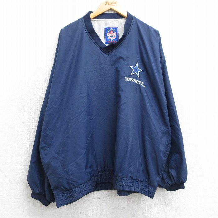 古着通販 XL☆古着 長袖 ナイロン ジャケット メンズ NFL ダラス