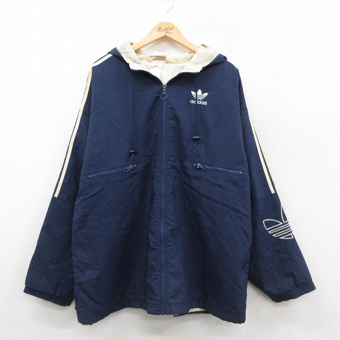 古着通販 XL☆古着 アディダス adidas 長袖 ナイロン ジャケット