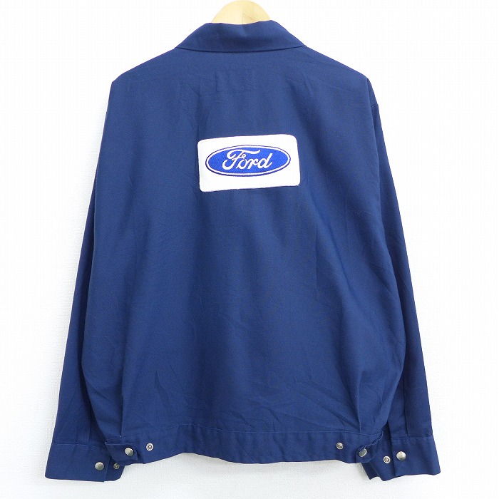 フォード ワークジャケット ブルゾン ワンポイントロゴ ビッグサイズ ブラック