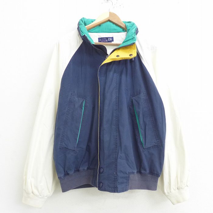 90's NAUTICA セーリングジャケット ブルゾン リバーシブル 紺 M