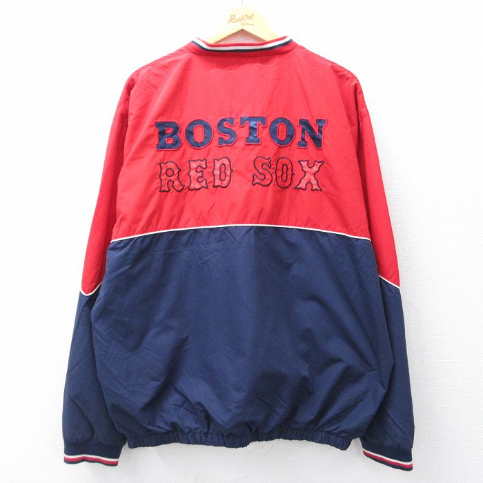 古着通販 XL☆古着 長袖 ジャケット メンズ MLB ボストンレッド