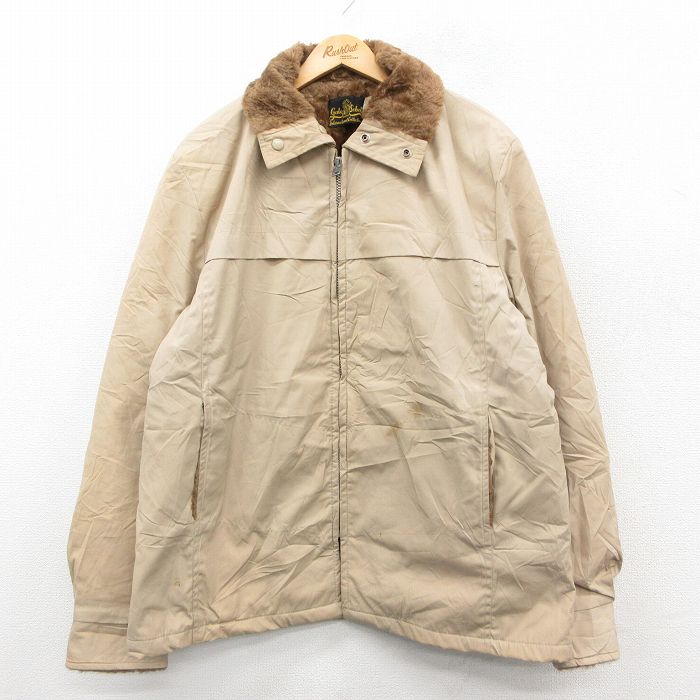 OLD ヴィンテージ 80s ロングジャケット XL 裏ボア ベージュ 古着 20221110-9532-jo2xbk.jpg