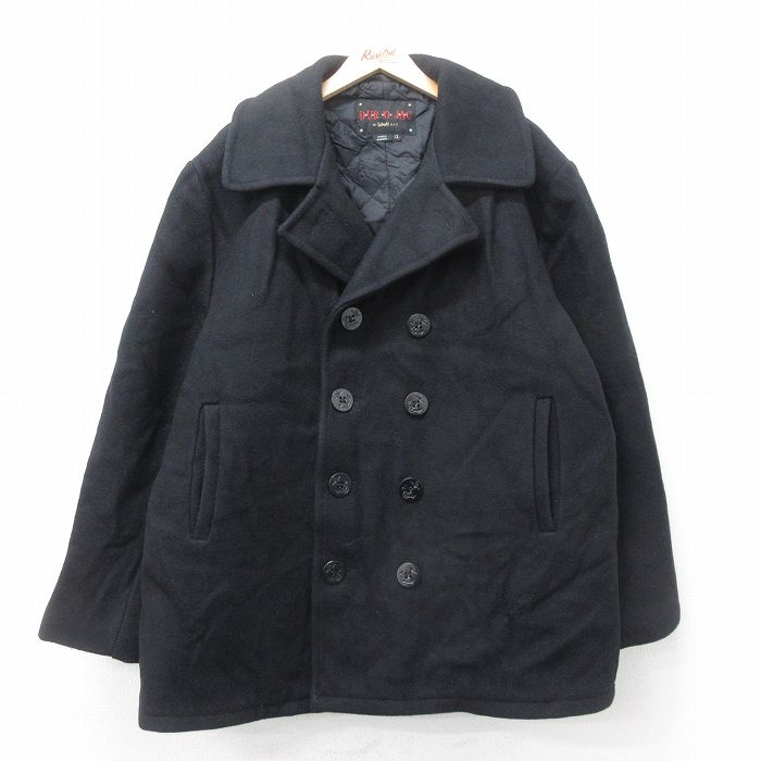 古着通販 XL☆古着 ショット Schott 長袖 ピーコート Pコート メンズ