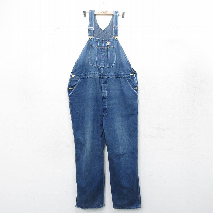90s】KEY オーバーオール（W44）濃紺 デニムvintage つなぎ