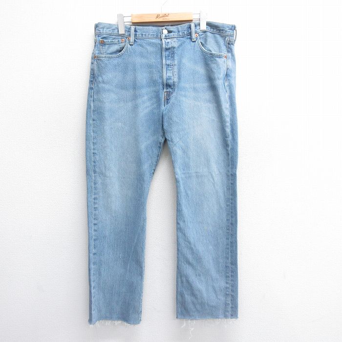 古着通販 W37☆古着 ジーンズ Levis リーバイス 501 メンズ ヒゲ 紺 デニム