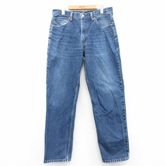 リーバイス550 Levis W36 ブルーデニム 青 古着 90s 18814 古着通販 W34☆古着 Levis リーバイス 550 メンズ ヒゲ コットン 紺