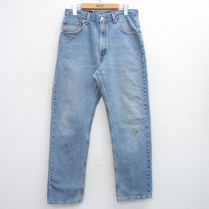 90s Levis リーバイス505 ジーンズ 鬼ヒゲ濃紺 アメリカ製 米国古着 Levi's - 90s USA製 リーバイス Levi's 505 W34 デニムパンツ 鬼