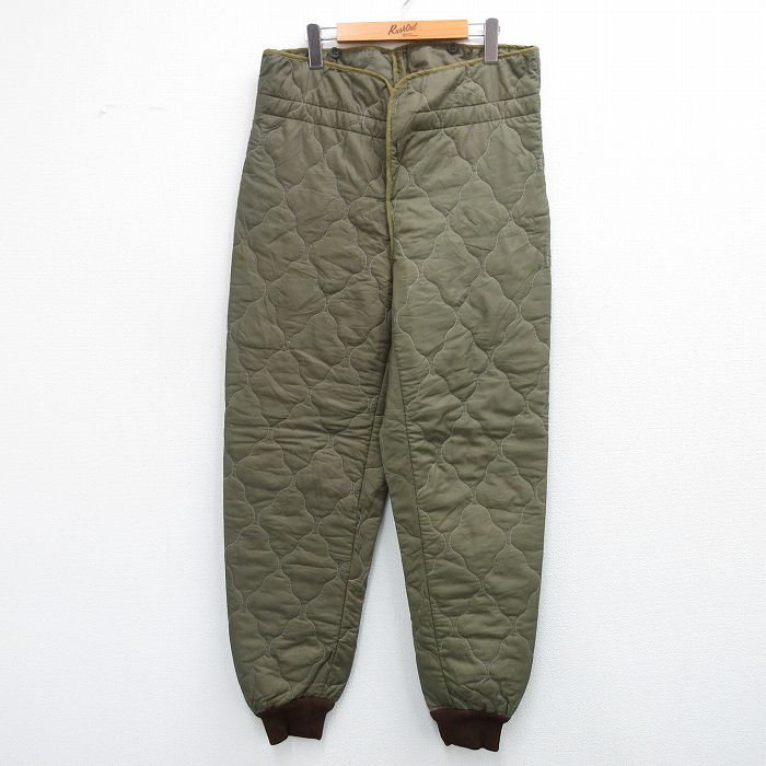 古着通販 W36☆古着 ミリタリー キルティング パンツ メンズ 80年代
