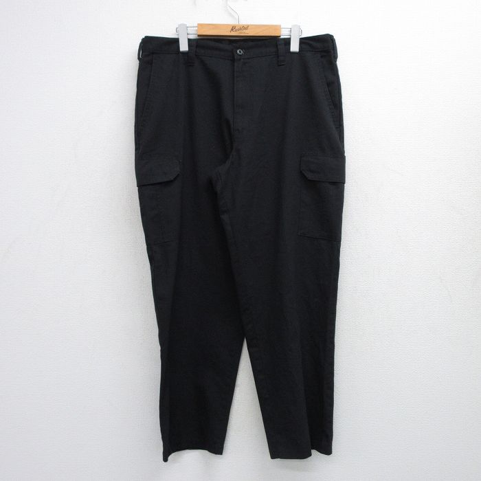 古着通販 W38☆古着 CINTAS カーゴ パンツ メンズ 黒