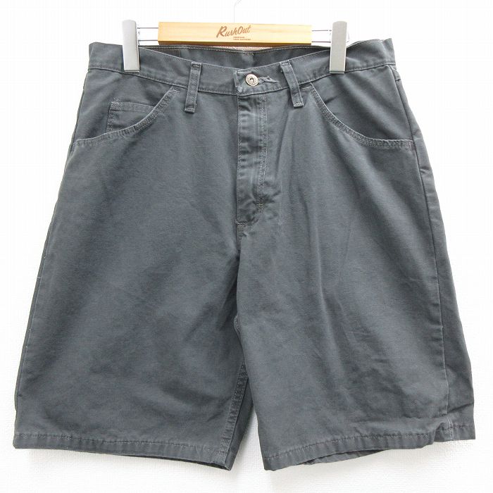 古着通販 W32☆古着 ラングラー ショート パンツ ショーツ メンズ ダック地 コットン グレー 古着通販 W32☆古着 ラングラー ショート パンツ ショーツ メンズ ダック地 コットン グレー