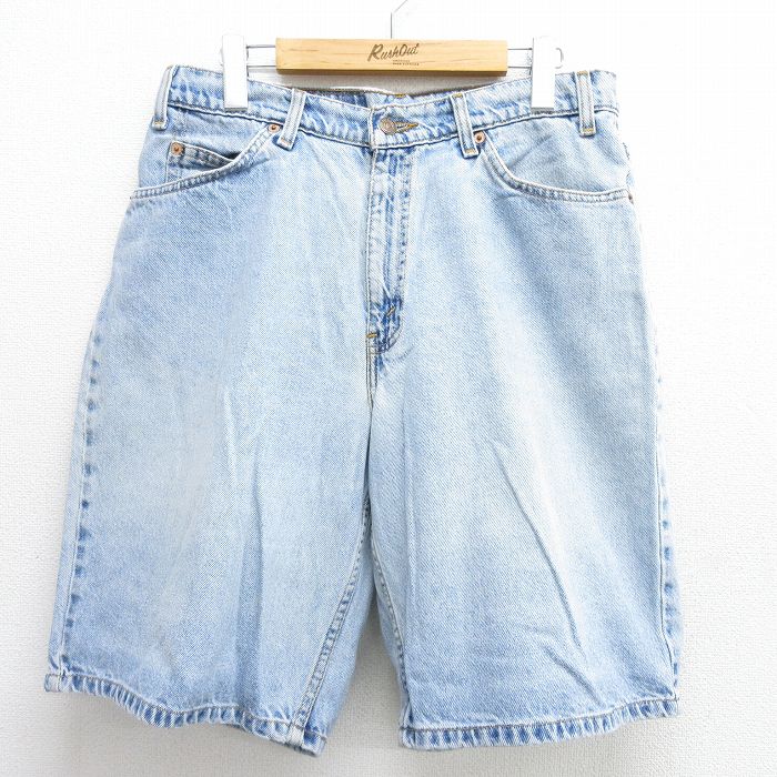 W32★古着 リーバイス Levis 560 ショート パンツ ショーツ メンズ 00年代 00s コットン 紺 ネイビー デニム 23may23  中古 ボトムス 短パン ショーパン ハーフ