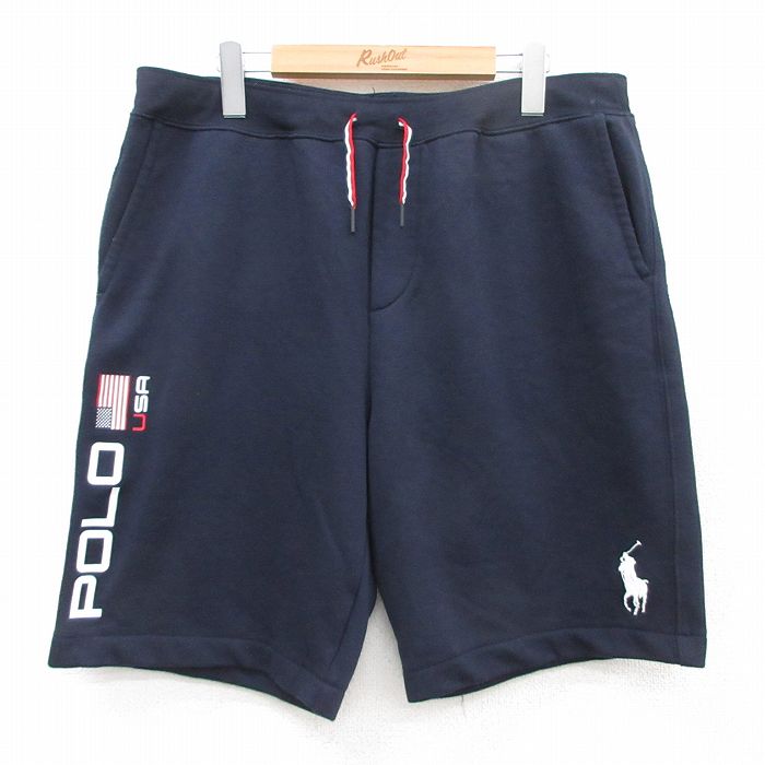 メンズショーツ　古着　ドッキングショーツ 古着通販 W37☆古着 ラルフローレン ショート スウェット パンツ