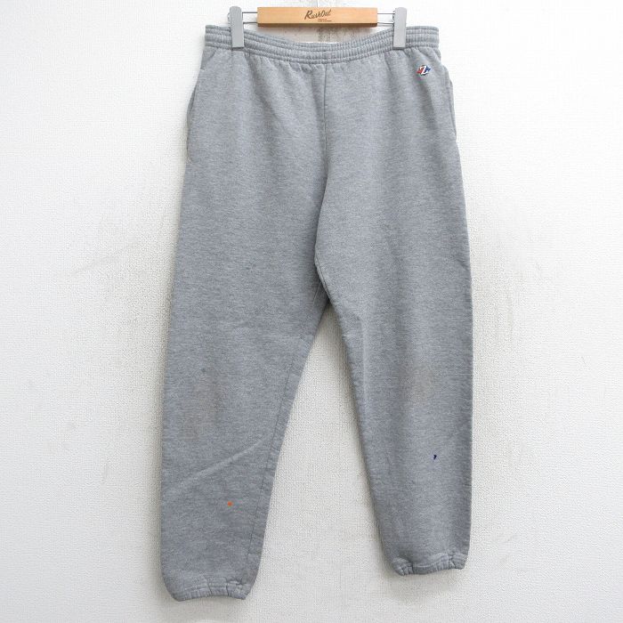 W34★古着 ジャージーズ スウェット パンツ メンズ 80年代 80s 無地 USA製 青緑 24jun17 中古 ボトムス ロング 古着 ジャージーズ JERZEES スウェットパンツ ネイビー サイズ表記：L