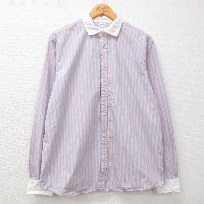 古着通販 XL☆古着 ブルックスブラザーズ 長袖 ブランド シャツ メンズ 