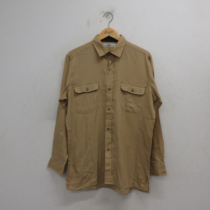 90s OLD VANS 長袖シャツ ベージュ Lサイズ オールドスケート 90s old VANS ジップシャツ スイングトップ y2k vintage