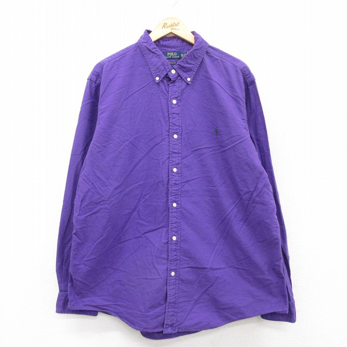 古着通販 XL☆古着 ラルフローレン 長袖 ブランド シャツ メンズ ワン