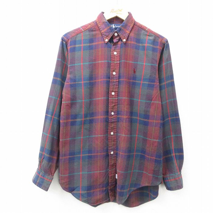 古着通販 L☆古着 ラルフローレン 長袖 ブランド シャツ メンズ 90年代